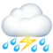 Cloud With Lightning and Rain emoji on Apple